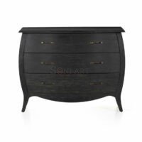 Hextor Three Drawer Dresser in Distressed Black – European Antique Style | Soni Art - Image 2