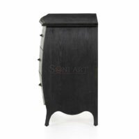 Hextor Three Drawer Dresser in Distressed Black – European Antique Style | Soni Art - Image 4