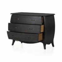 Hextor Three Drawer Dresser in Distressed Black – European Antique Style | Soni Art - Image 6