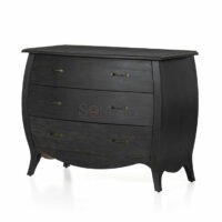 Hextor Three Drawer Dresser in Distressed Black – European Antique Style | Soni Art - Image 8