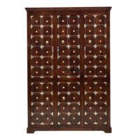 Vallet Solid Sheesham Wood Wardrobe Almira 3 Door Classic Closet Soni Art - Image 2