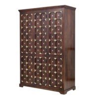 Vallet Solid Sheesham Wood Wardrobe Almira 3 Door Classic Closet Soni Art - Image 3
