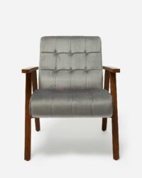 Solene Tufted Suede Chair Velvet Accent Chair - Image 2