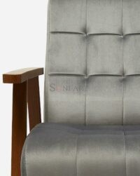 Solene Tufted Suede Chair Velvet Accent Chair - Image 4