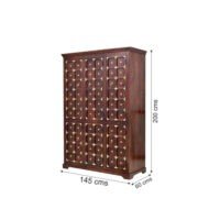 Vallet Solid Sheesham Wood Wardrobe Almira 3 Door Classic Closet Soni Art - Image 5