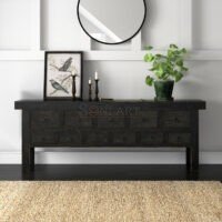 Imperial 78" Solid Reclaimed Wood Heavy Carved Console Table | Wooden Console table | Entryway Wooden Console Table | Soni Art | Solid Wood Furniture Online