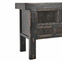 Imperial 78" Solid Reclaimed Wood Heavy Carved Console Table - Image 9