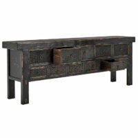Imperial 78" Solid Reclaimed Wood Heavy Carved Console Table - Image 4