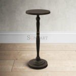 Crawford Vintage Black Metal End Table – Traditional Accent Table by Soni Art | Buy Metal Furniture for Living Room | Buy Living Room Furniture Online | Sofa Side Table Online