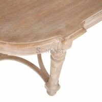 Hosten Natural Solid Wood Console Table | Half-Moon Entryway Table | Soni Art - Image 11