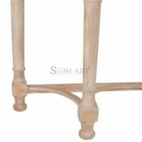 Hosten Natural Solid Wood Console Table | Half-Moon Entryway Table | Soni Art - Image 13