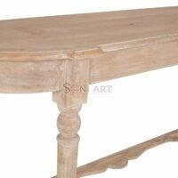 Hosten Natural Solid Wood Console Table | Half-Moon Entryway Table | Soni Art - Image 6
