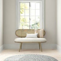 Cona 2-Seater Wooden Cane Back Bench with Upholstery – Japandi Style | Soni Art - Image 4