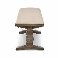 Calder Solid Wood Bench with Trestle Base – Rustic 3-Seater Entryway or Dining Bench | Soni Art - Image 7