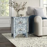 Victor Bone Inlay Storage Cabinet 2 Drawer Accent Chest - Image 4