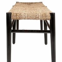 Calilo Solid Mahogany and Seagrass Entryway Bench Coastal 3-Seater Soni Art - Image 9
