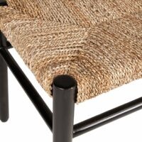 Calilo Solid Mahogany and Seagrass Entryway Bench Coastal 3-Seater Soni Art - Image 5