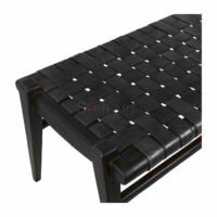 Breda Genuine Leather Bench in Solid Wood – 45" Modern Entryway Bedroom Bench | Soni Art - Image 4