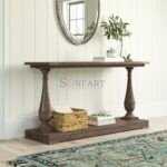 Siesto Solid Wood Console Table Length 54'' Living Room | Entryway Console Table for Living Room | Wooden Console Table | Solid Wood Console Table | Soni Art | Console Table with Pedestal Legs
