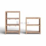 Mosaic Solid Wood Bookcase Set – 2-Tier 3-Tier Geometric Shelving Units for Living Room Office | Soni Art | Wooden Bookcase Set | 3 tier bookcase | 2 tier bookcase | Wooden Bookcase | Soni Art