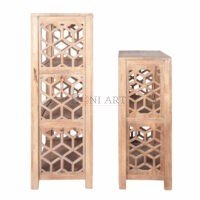Mosaic Solid Wood Bookcase Set – 2-Tier 3-Tier Geometric Shelving Units for Living Room Office | Soni Art - Image 4