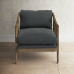 Regal Essence Upholstered Comfy Solid Wood Accent Armchair | Buy Wooden armchair Online | Wooden Chairs with padded seats | Soni Art