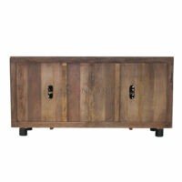 Aurelle 70” Solid Wood Sideboard – Hand-Carved Floral Cabinet with Shelves | Soni Art - Image 4