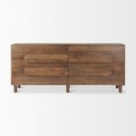 Rochelle Medium Brown Solid Mango Wood 6 Drawer Sideboard Cabinet | Solid Wood Sideboard by Soni Art | Wooden Dining Sideboard | Solid Wood Furniture Online