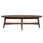 Streia Terra Solid Mango Wood Oval Coffee Table | Buy Wooden Coffee Table | Wooden Centre Table | Oval Shaped Coffee Table | Buy Mango Wood Coffee Table Online | Soni Art
