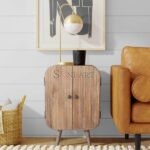Bardez Natural Tan Mango Wood 2-Door Side Cabinet | Wooden Cabinet | Wooden Bar Cabinet | 2 Door Wooden Cabinet | Wooden Cabinet for Living Room | Soni Art