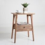 Bardez Wood Side Table with Drawer and Open Shelf Printer Stand | Wooden Side Table | Side Table for Living Room | Solid Wood Furniture | Soni Art