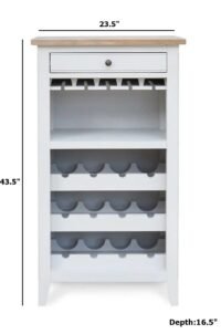 Balance Cream Color Solid Mango Wood Open Wine Rack 23x17x43 inch - Image 3