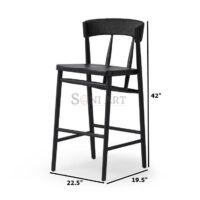Whistler Mango Wood Rope-Rush Bar Stool Seating Seat Height 25" - Image 3