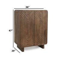 Elonghexa Wooden Carved Bar Cabinet - Image 3