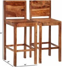 Whela Wooden Bar Chair Set of Two - Image 3