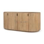 Stria Terra Solid Wood Fluted Curved Sideboard | Solid Wood Sideboard | Wooden Sideboard | Bedroom Sideboard | Soni Art