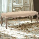 Bella Upholstered Old World Grey Carved Solid Wood Bench | Buy Wooden Bench Online | Carved Upholstered bench | Living Room bench | Dining Room Bench | Soni Art