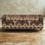 Artisan Print Kilim Upholstered Wooden Storage Ottoman Bench | Buy Wooden Bench with Storage | Upholstered Bench with Storage | Dining Room Bench | Living Room Bench | Soni Art