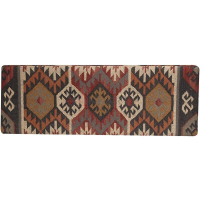 Artisan Print Kilim Upholstered Wooden Storage Ottoman Bench - Image 7