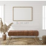 Aurelia Modern Ribbed Buff Leather Bench Golden Base Legs | Buy Leather Bench Online | Buy Upholstered Bench | Dining Room Bench | Living Room Upholstered Bench | Soni Art