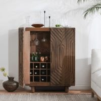 Elonghexa Wooden Carved Bar Cabinet - Image 2