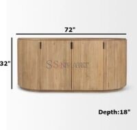 Stria Terra Solid Wood Fluted Curved Sideboard - Image 5