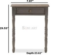 Country Cottage Brown 1-Drawer Console Table - Image 3