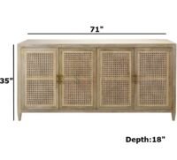 Ashley Solid Wood & Wood Cane Sideboard - Image 3