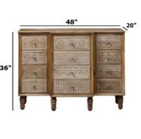 Glasgow Solid Wood Honey Color 12 Drawer Accent Cabinet - Image 3