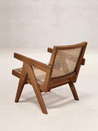 Pierre Jeanneret Chandigarh Chair Teak Wood Cane Rattan Easy Chair - Image 2