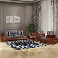 Delny Solid Sheesham Wood Sofa Set for Living Room | Solid Wood Sofa Set | 3 Seater Wooden Sofa Set | Wooden Sofa Set by Soni Art | Sheesham Wood Furniture Online