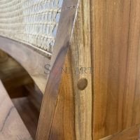 Pierre Jeanneret Kangaroo Chair Teak Wood Chair Wooden Cane in Back and Seat with Foot Reset for Living Room - Image 7