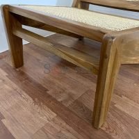 Pierre Jeanneret Kangaroo Chair Teak Wood Chair Wooden Cane in Back and Seat with Foot Reset for Living Room - Image 8