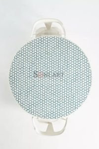 Triangu Bone Inlay Round Shape Dining Table Wooden Brass Base - Image 2